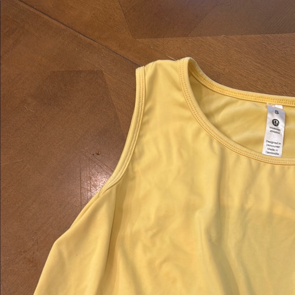 Lululemon Athletica Yellow Fitted Cut Out Tank Top - Picture 5 of 8